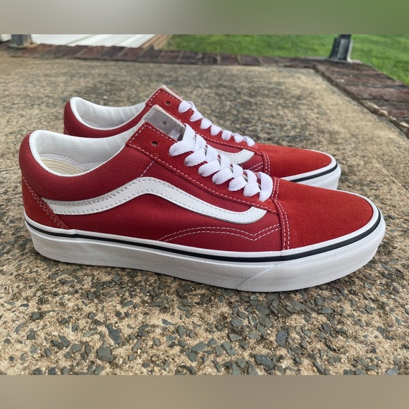 Women’s Burnt Orange Low Top Vans Sneakers - Picture 4 of 11